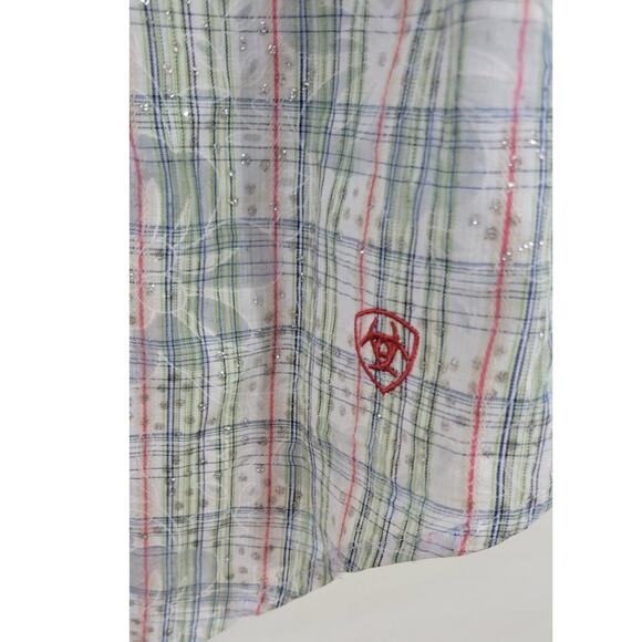 Ariat Shirt Womens Small Collared Plaid Cowgirl Western Understated Rodeo Shirt - Picture 8 of 10